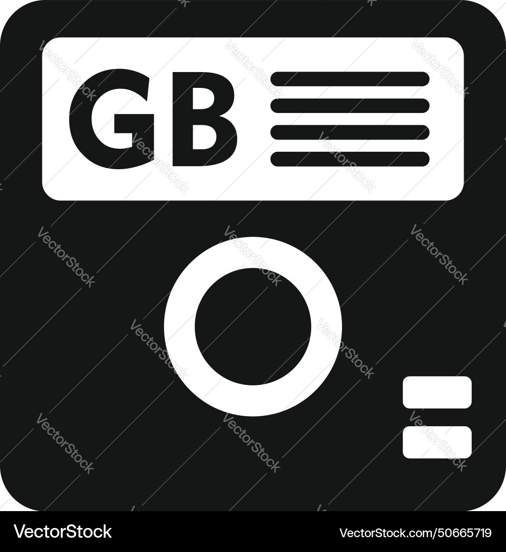 Gb board icon simple archive state backup vector image