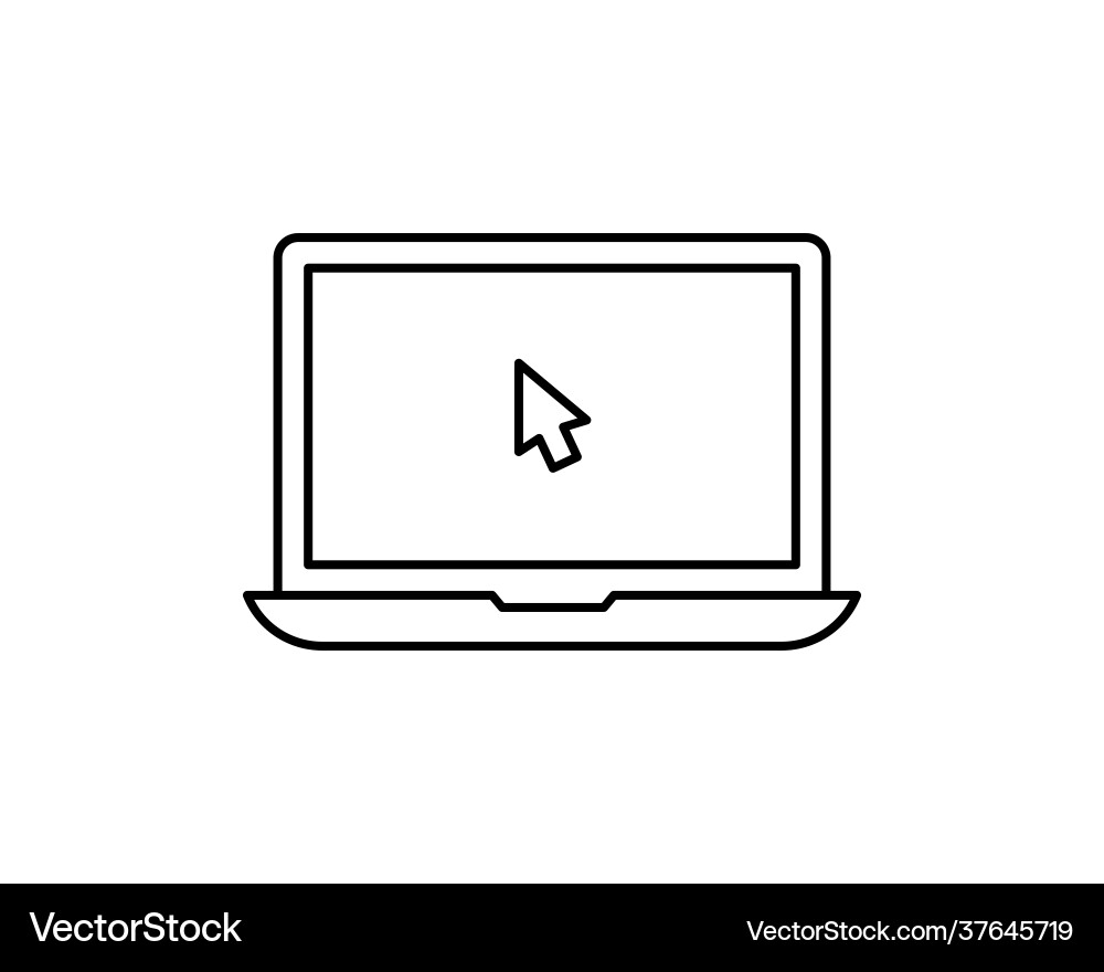 Laptop-Computer Notebook und Cursor klicken Sie dünn Laptop-Computer Notebook und Cursor klicken Sie dünn vektorbild
