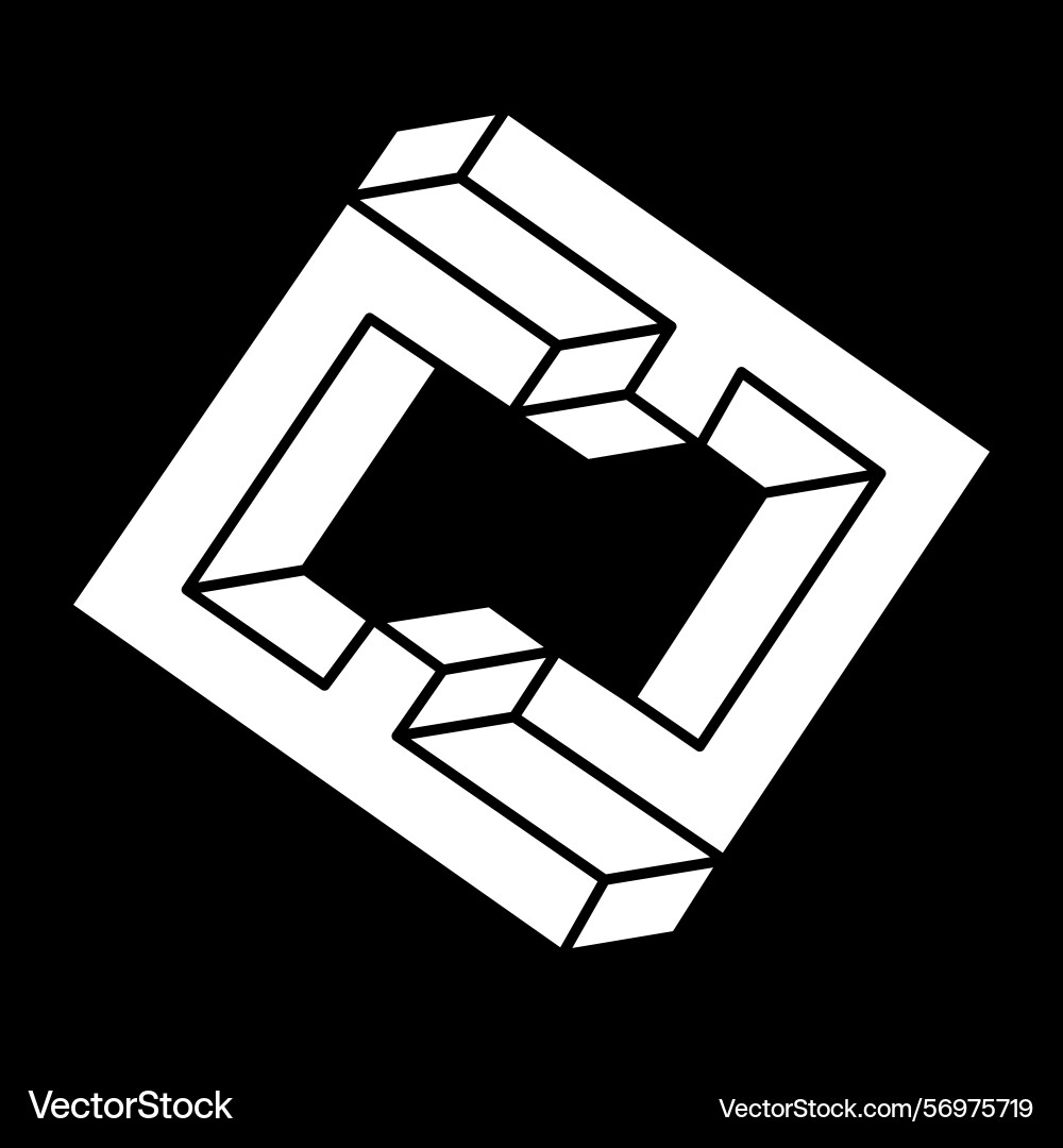 Optical illusion object impossible shape web Optical illusion object impossible shape web vector image