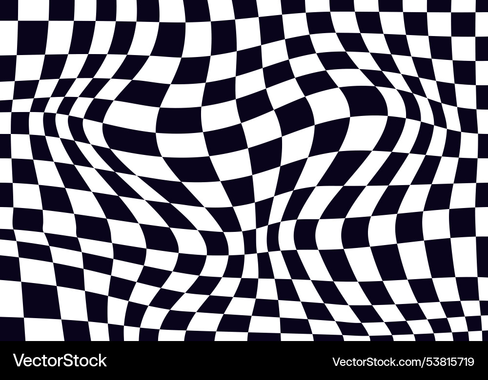 Psychedelic checkerboard pattern Psychedelic checkerboard pattern vector image