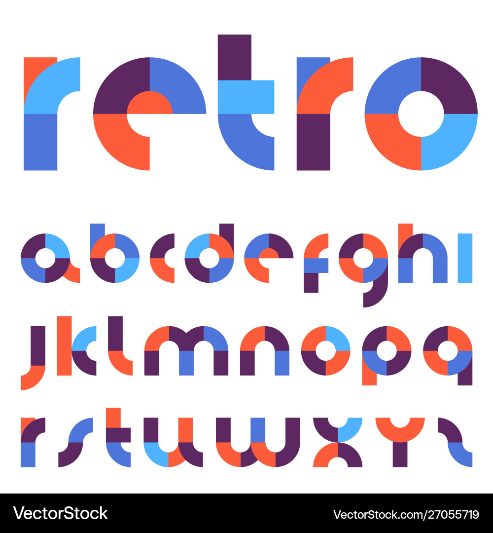 Retro Type Font Set vector image