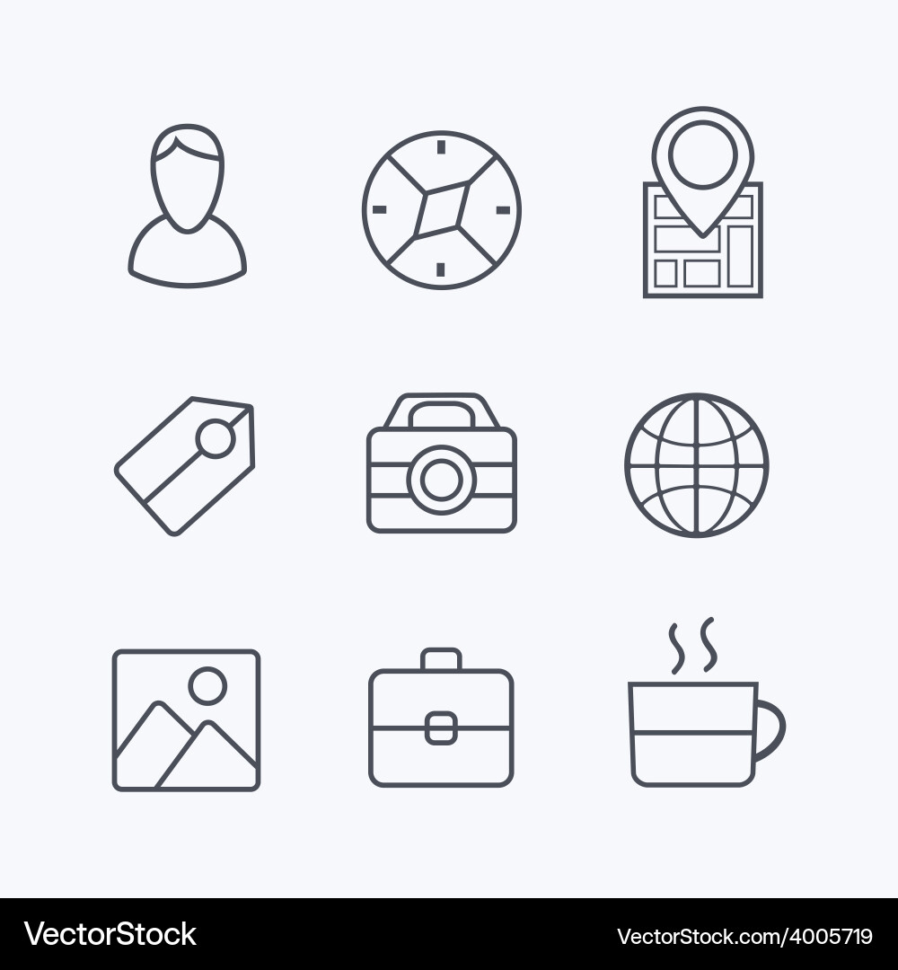 Travel Icons Set Vector Image