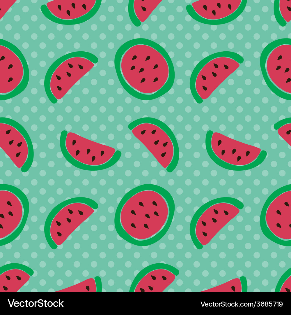 Watermelon slice seamless pattern Vector Image
