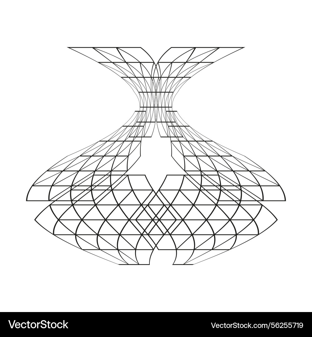 Wireframe vase structure geometric line shape Wireframe vase structure geometric line shape vector image
