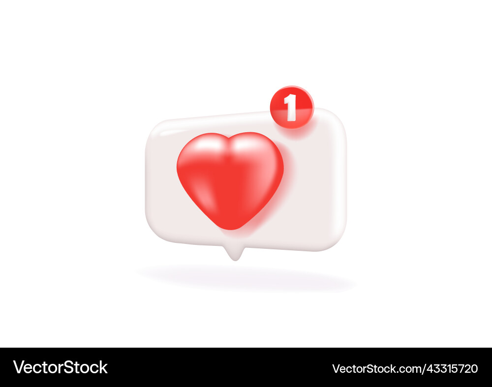 3d icon message dialog button with red 3d icon message dialog button with red vector image