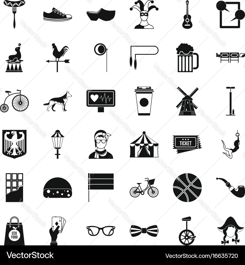 Bicycle icons set simple style Vector Image