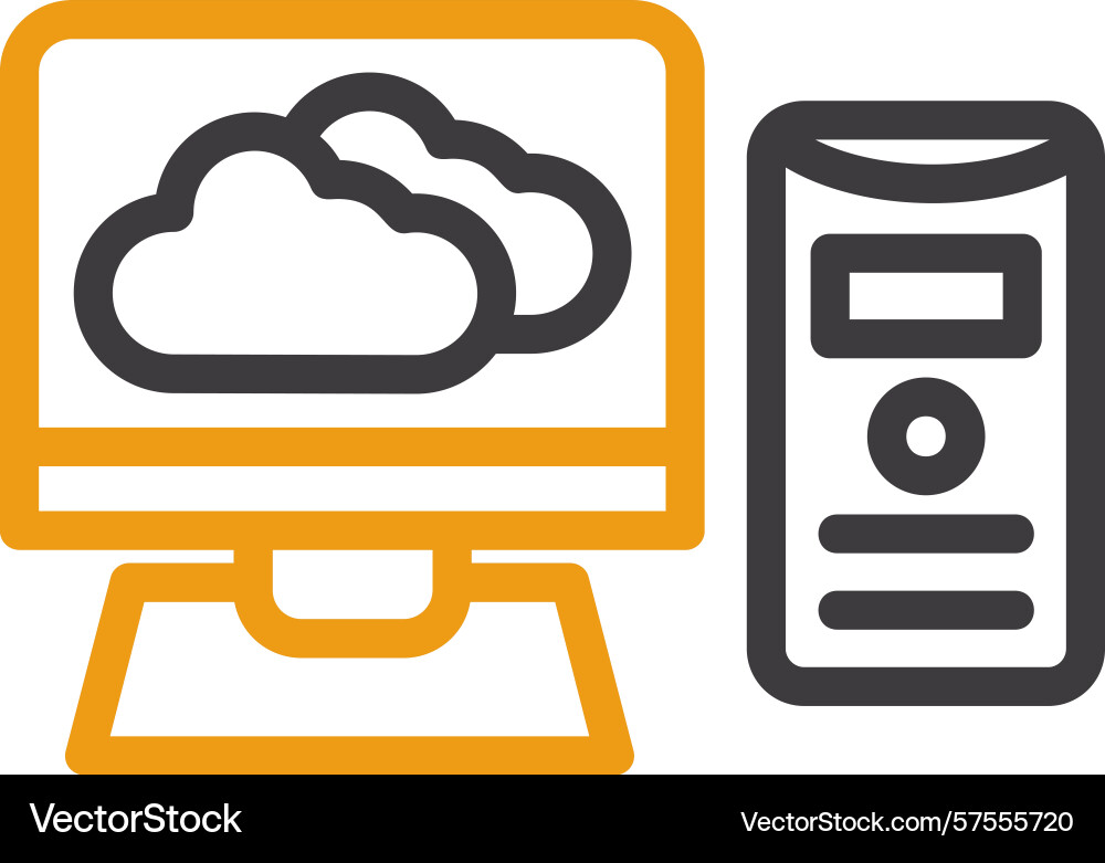 Computer two color icon Vector Image