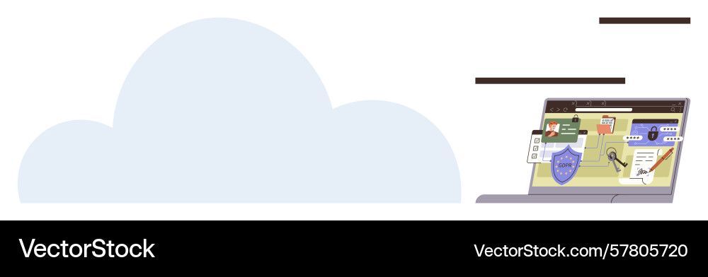 Data security concept with digital files shield Vector Image