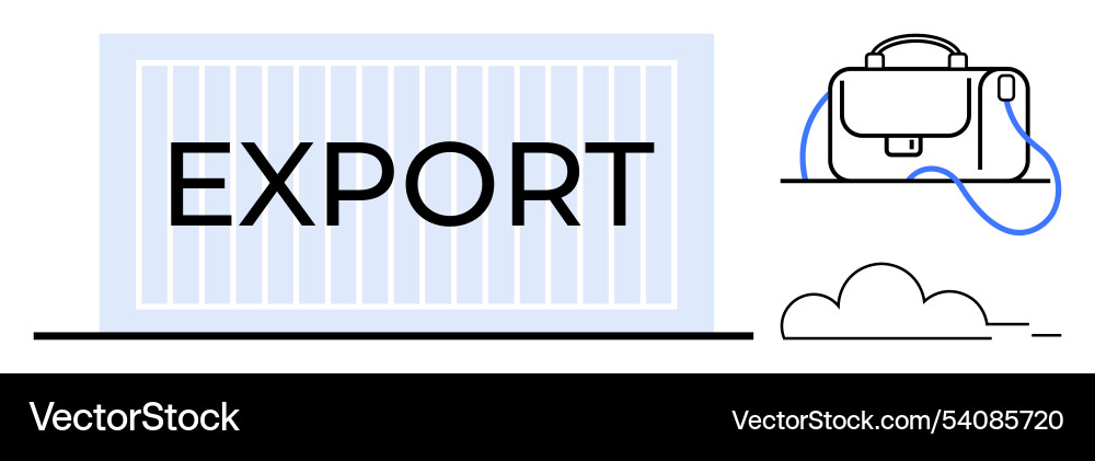 Export container with business briefcase and cloud Export container with business briefcase and cloud vector image