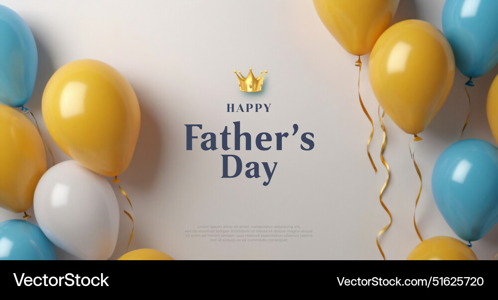 Fathers day background with 3d rendering Vector Image