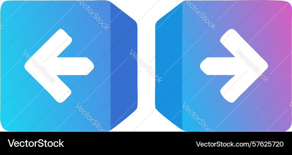 Left and right arrow navigation icons in gradient vector image