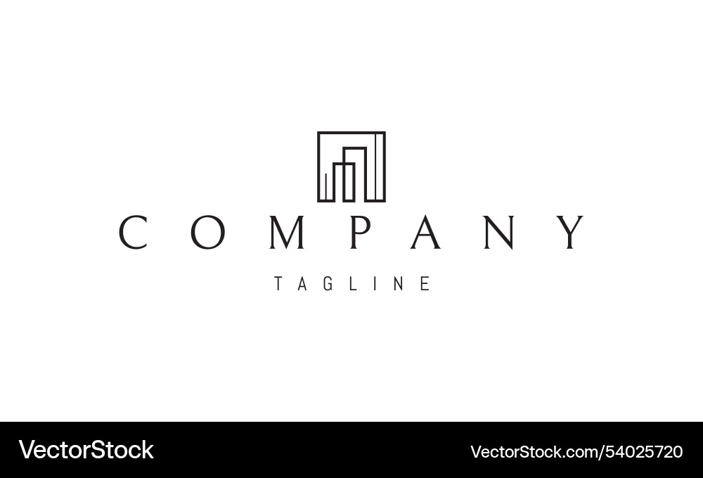 Logo with an abstract image of two Vector Image