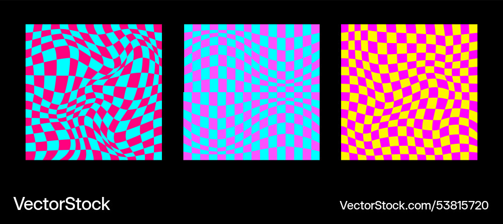 Psychedelic Checkerboard Vector Image