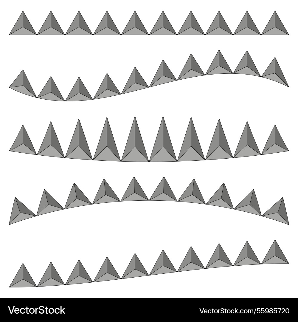 Pyramid border pattern repeated triangular shapes vector image