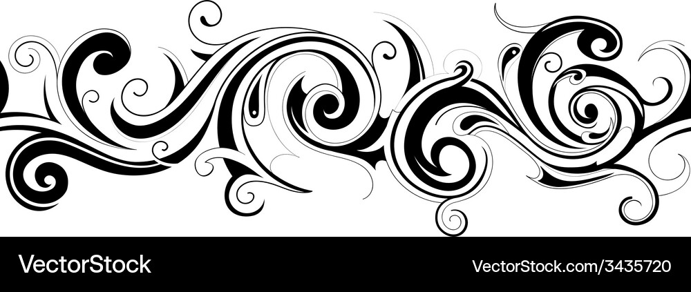 Seamless belt with floral elements Vector Image
