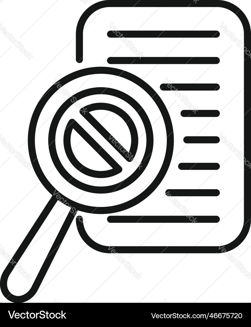 Search ban list icon outline user data Search ban list icon outline user data vector image