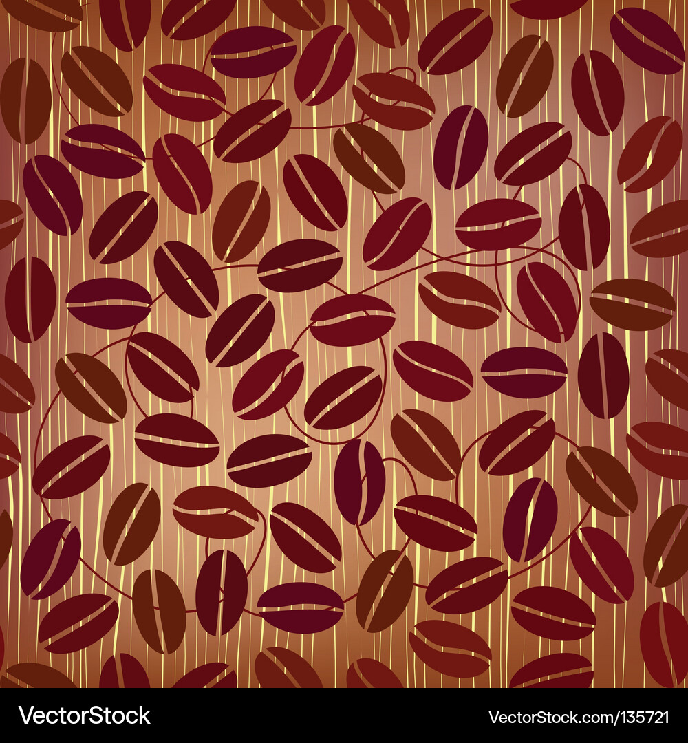 Coffee Beans Seamless Pattern Vector Image
