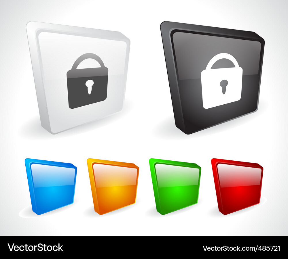 Color 3d buttons for web Vector Image