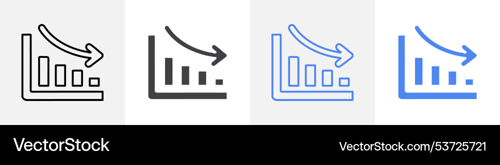 Downfall icon set use for web Vector Image