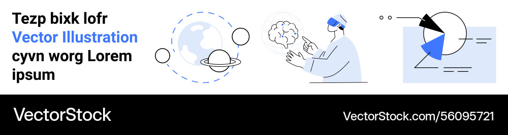 Exploring space brainstorming ideas and data Exploring space brainstorming ideas and data vector image