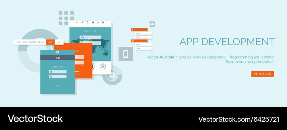 Flat computing background vector image