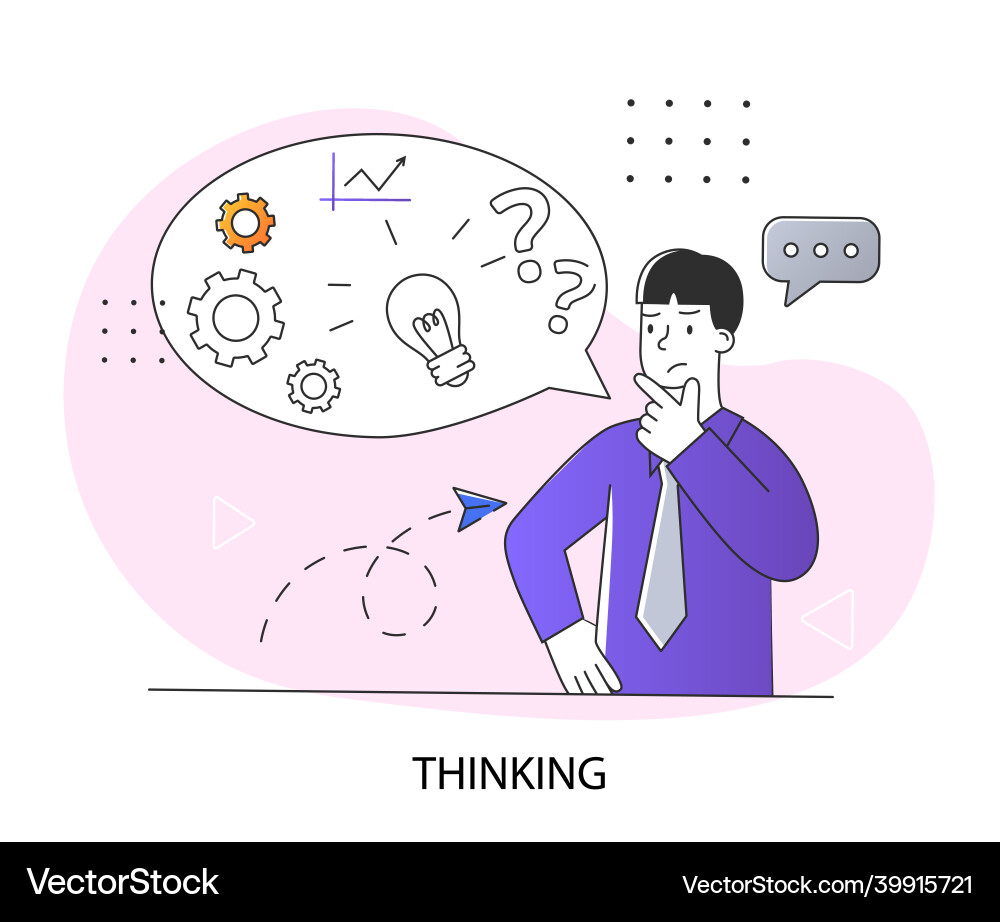 Man thinks concept Vector Image
