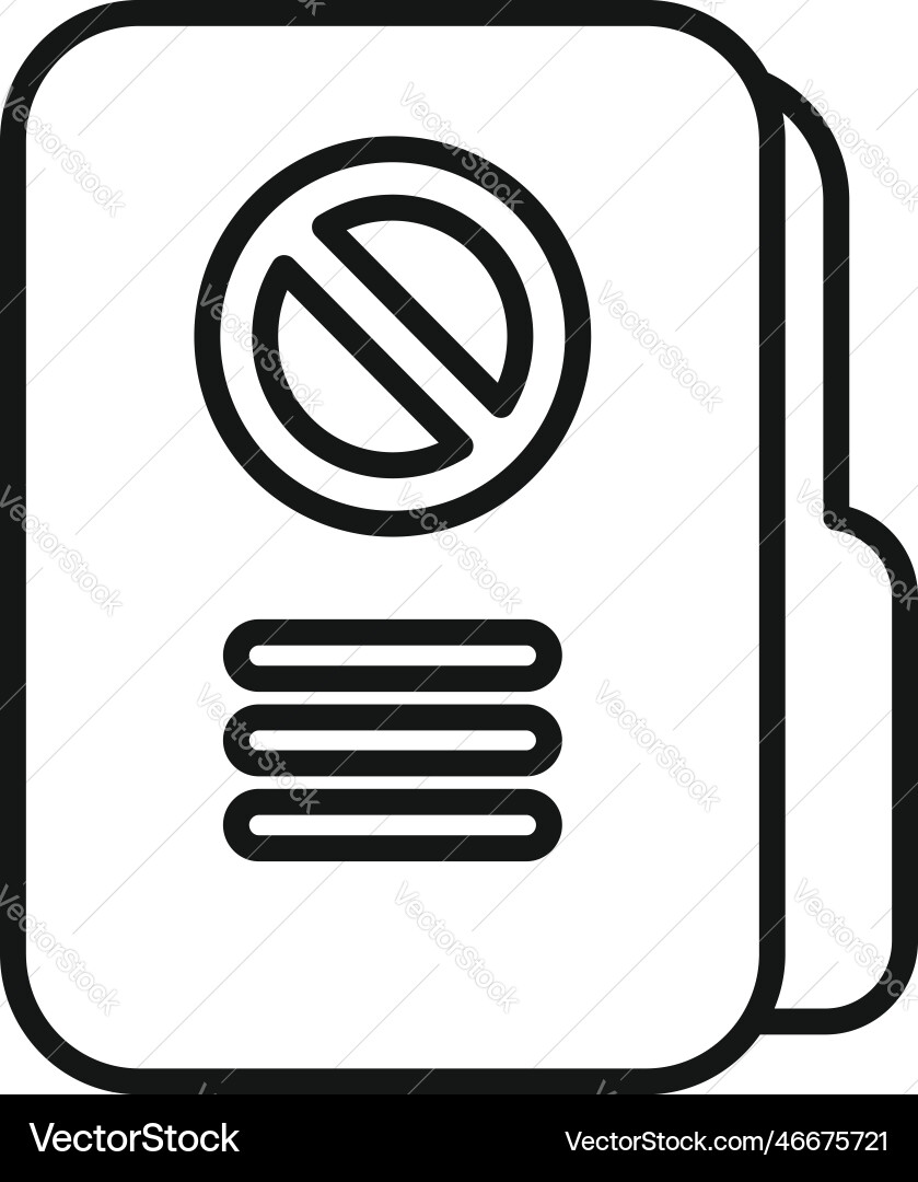 Trash folder icon outline user blacklist Trash folder icon outline user blacklist vector image