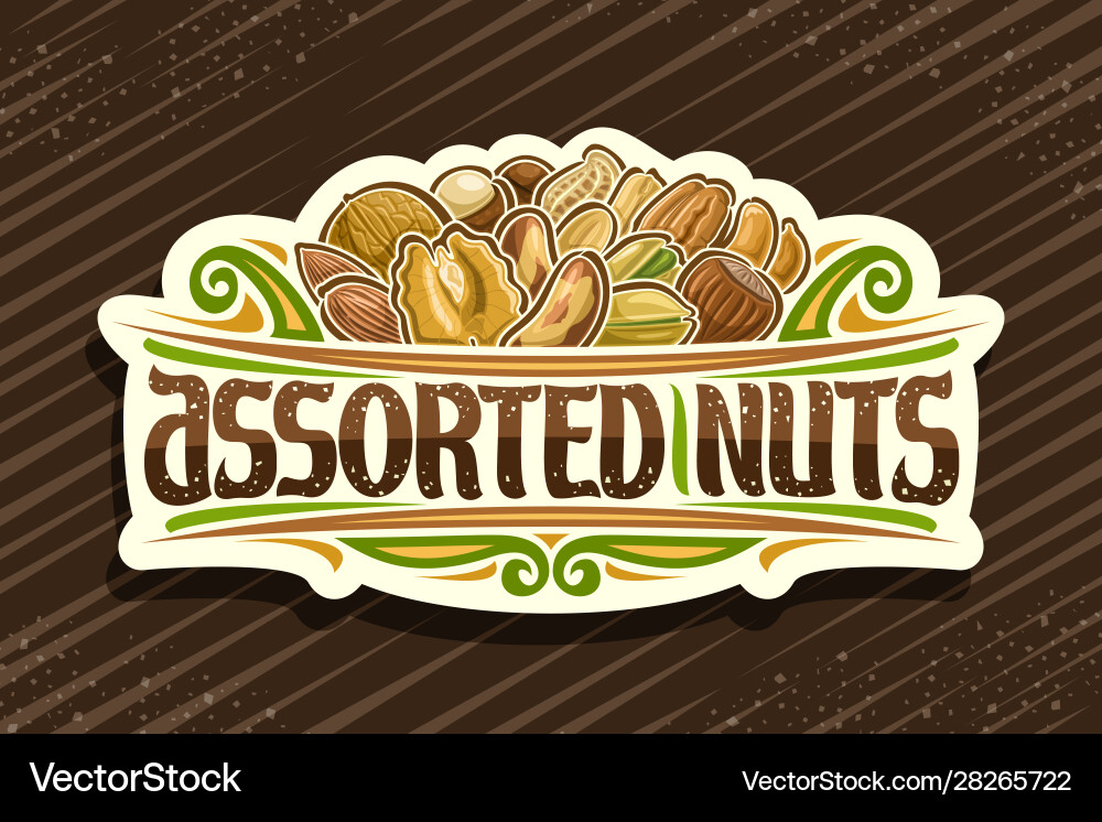 Assorted Nuts Sign Vector Image