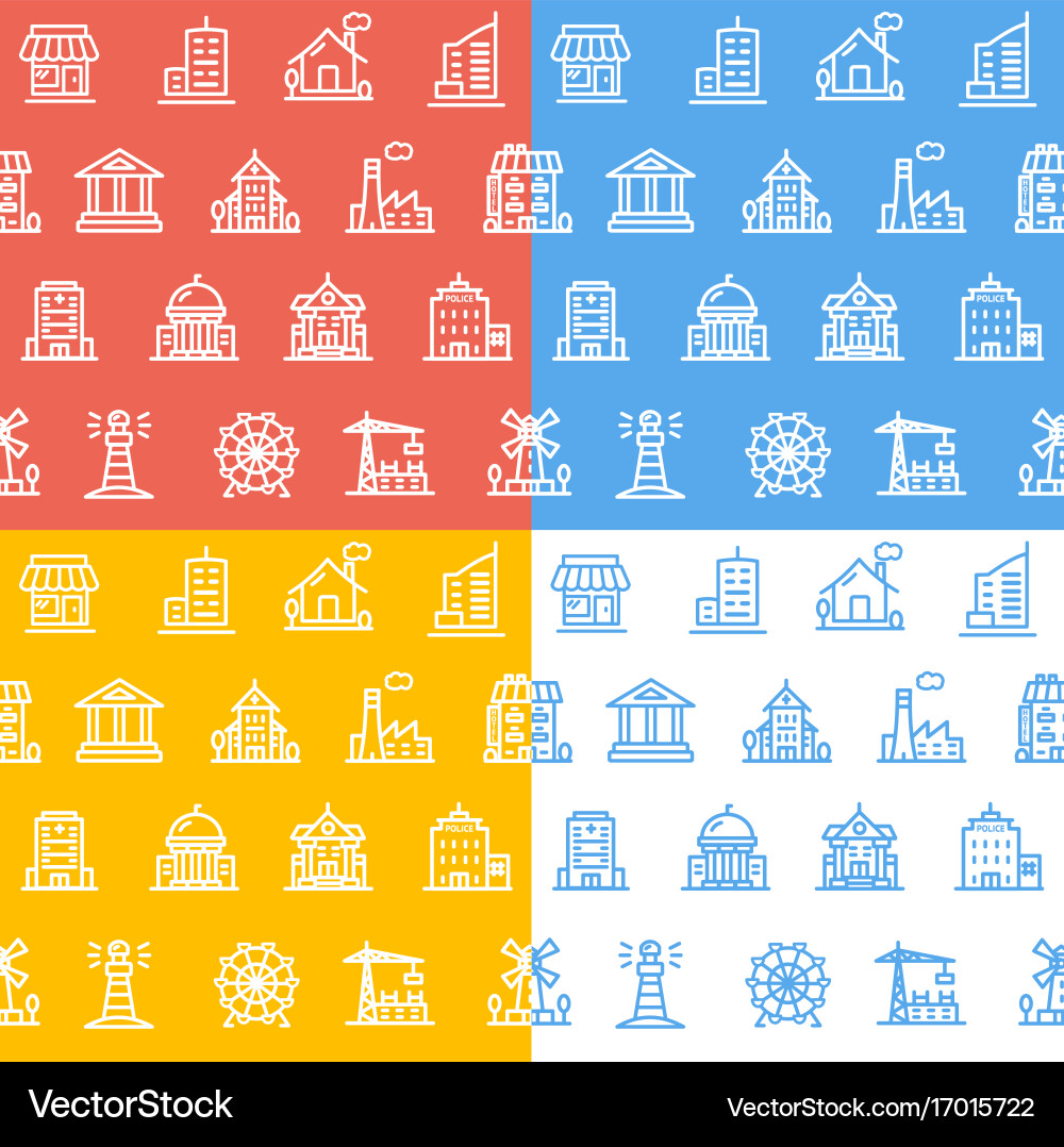 Building house or home pattern background set vector image