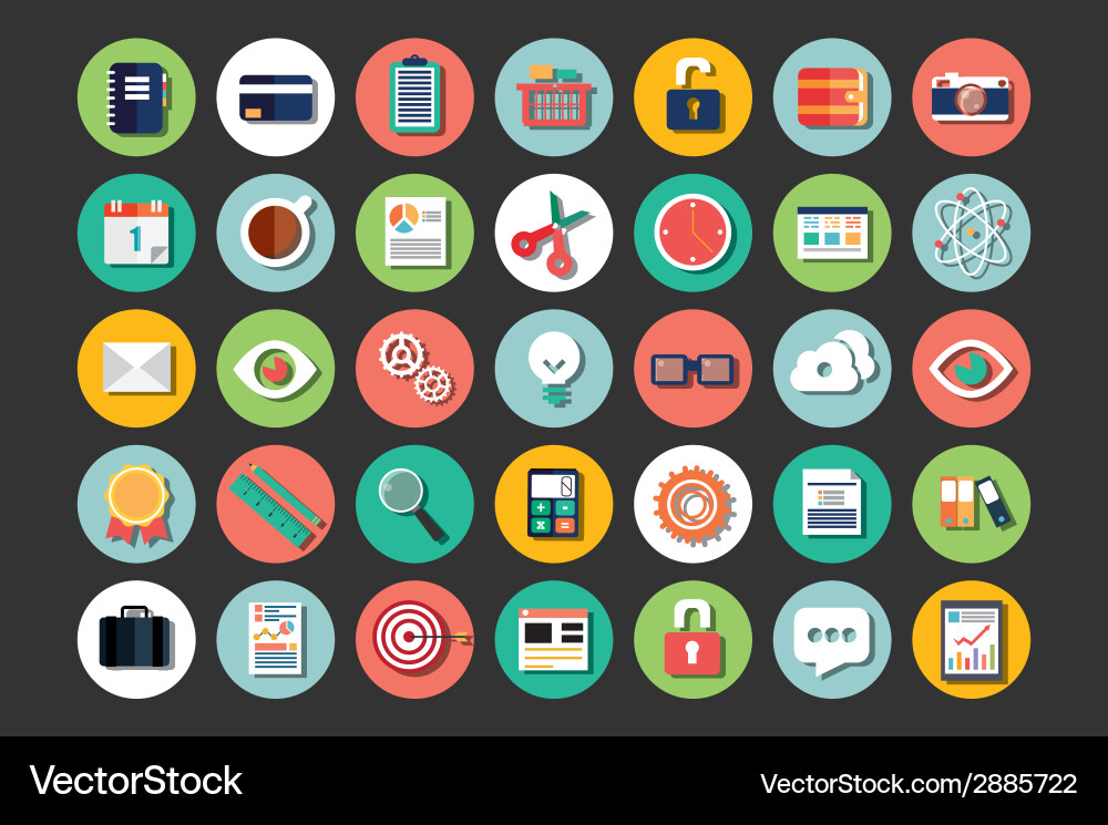 Collection of flat design icons cloud computing Vector Image