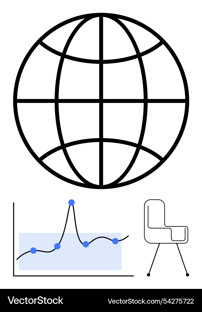 Global connectivity and data analysis concept Global connectivity and data analysis concept vector image