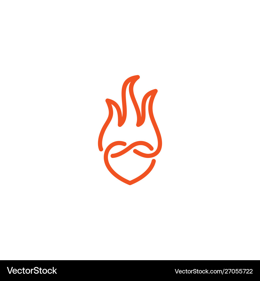 Heart Flame Logo - Love & Fire Vector Image