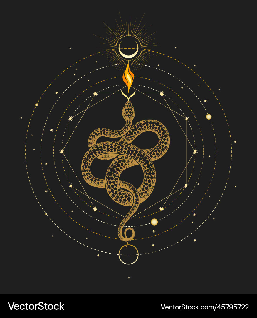 Heilige Schlangengeometrie - Esoterisches Symbol Vektorbild