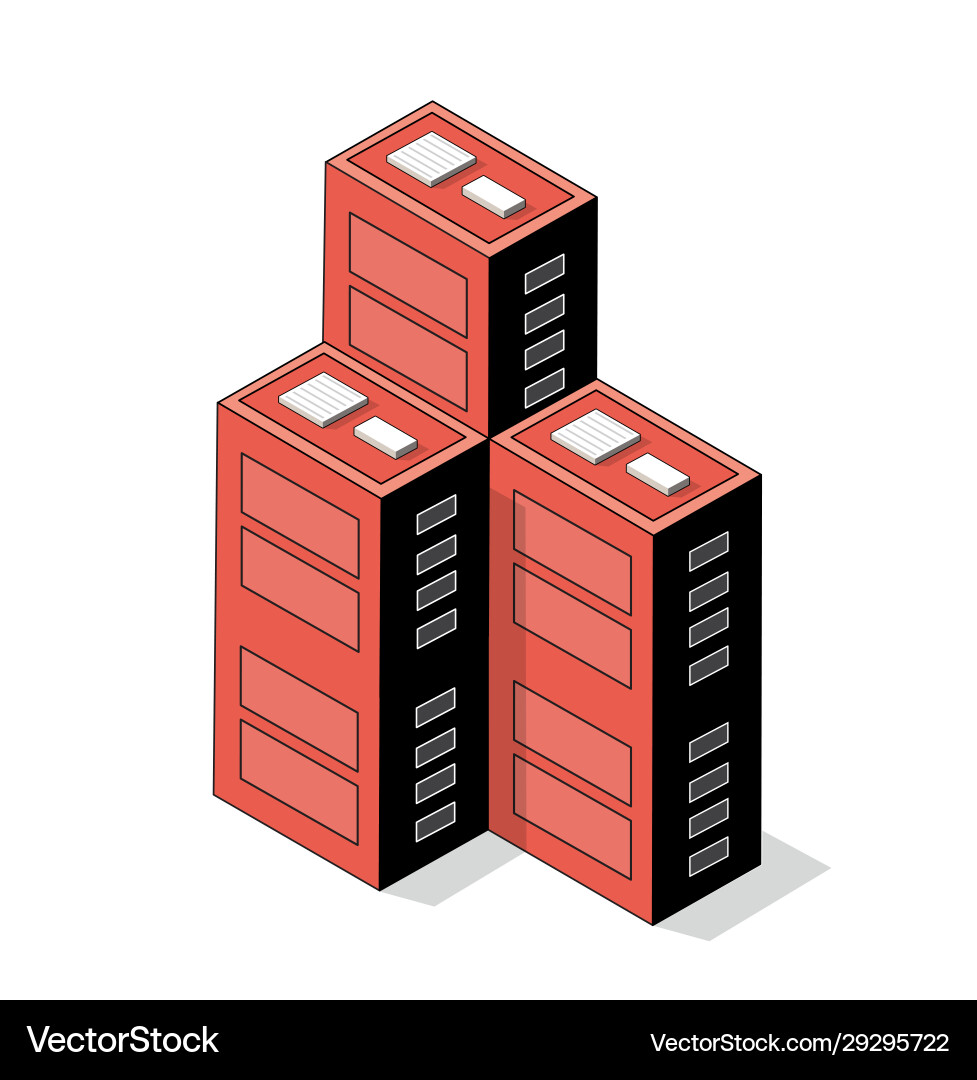 Isometric 3d module block district part Isometric 3d module block district part vector image