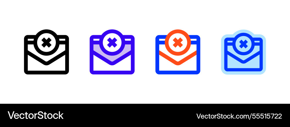 Mail reject icon linear style sign for mobile Vector Image