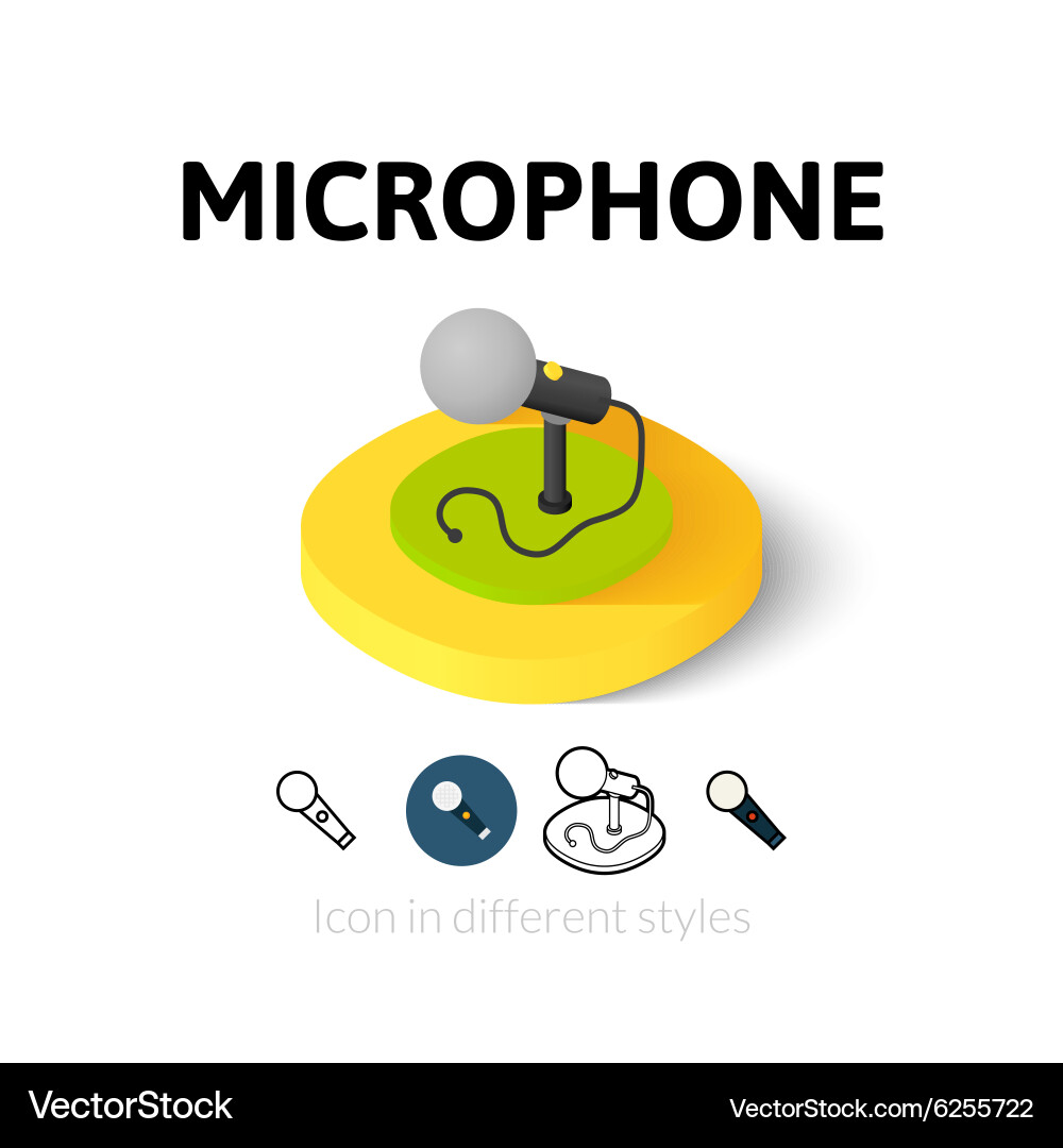 Microphone icon in different style vector image