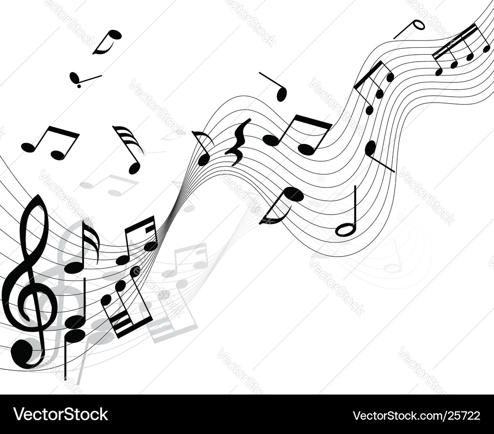 Musical Waves and Notes vector image