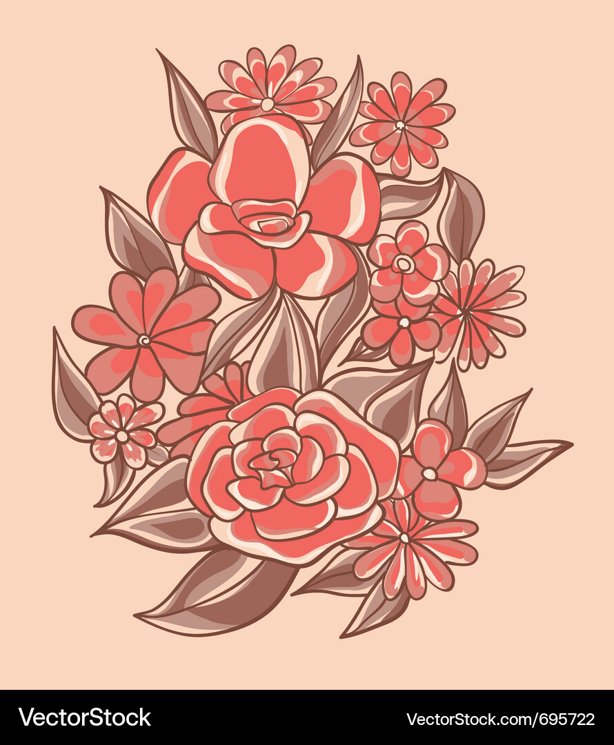 Pretty pink flowers Vector Image