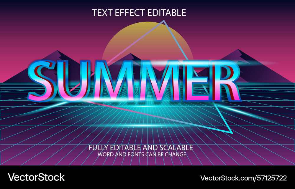 Retro future text effect editable Retro future text effect editable vector image