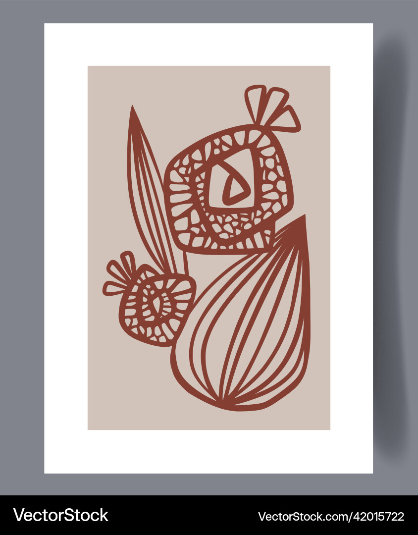 Scandinavian Abstract Print Set Vector Image