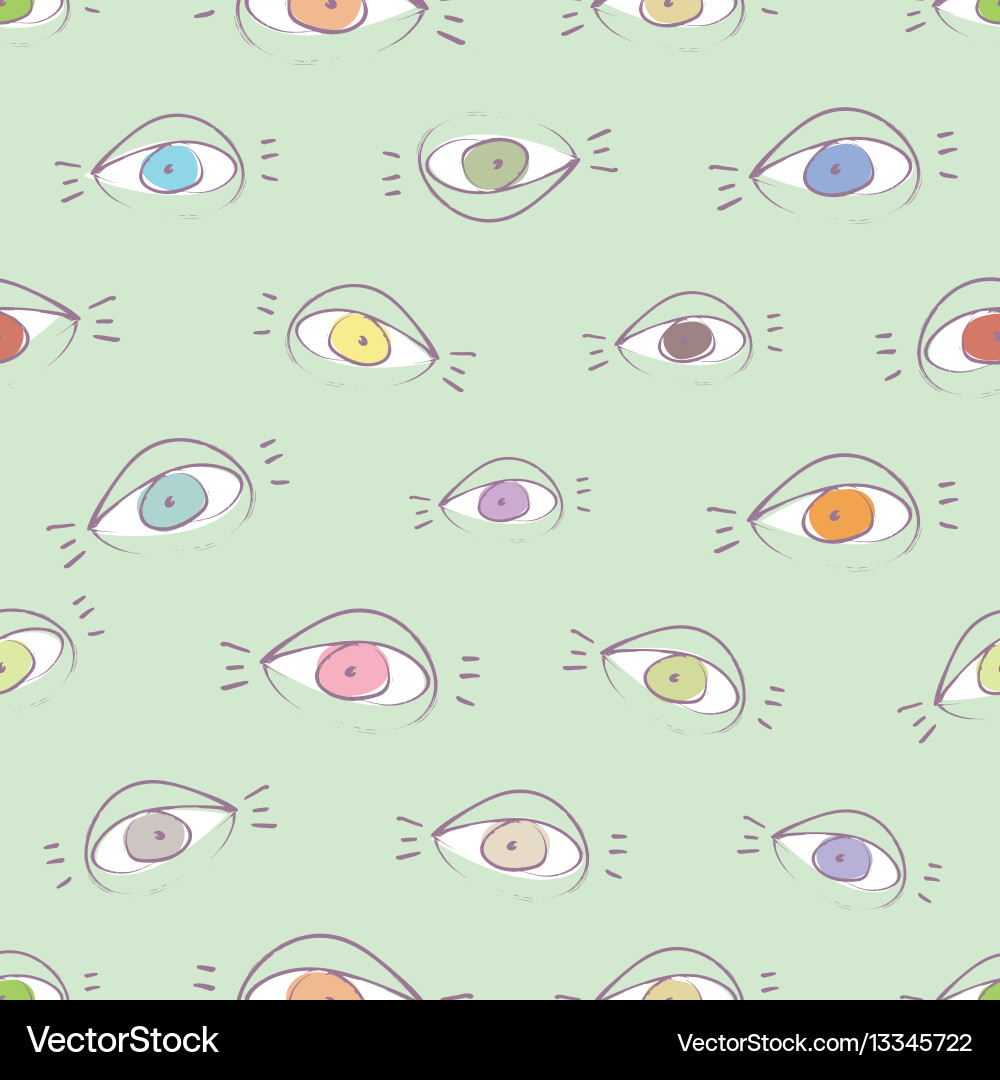 Sketchy Open Eyes Pattern vector image