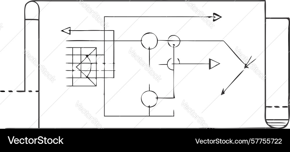 Technical design blueprint for system vector image