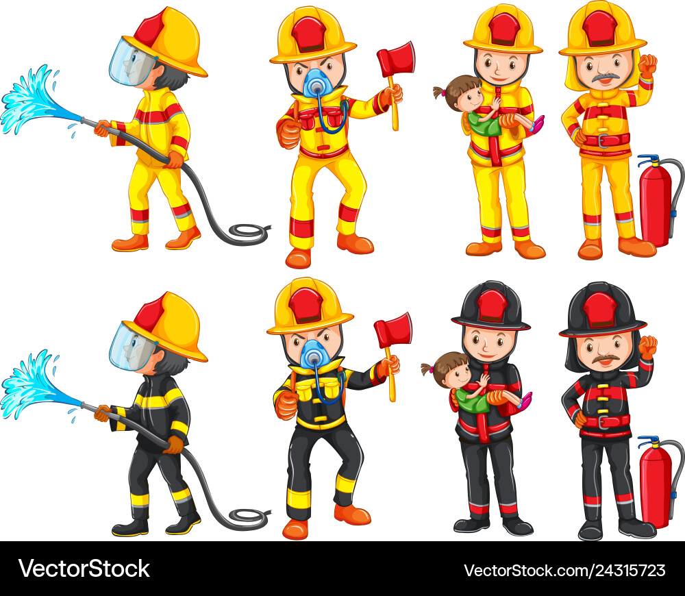 A fireman character set A fireman character set vector image