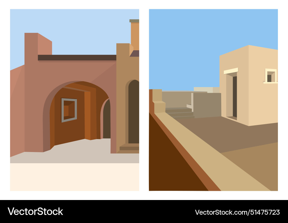Abstract architecture in the mediterranean style Vector Image