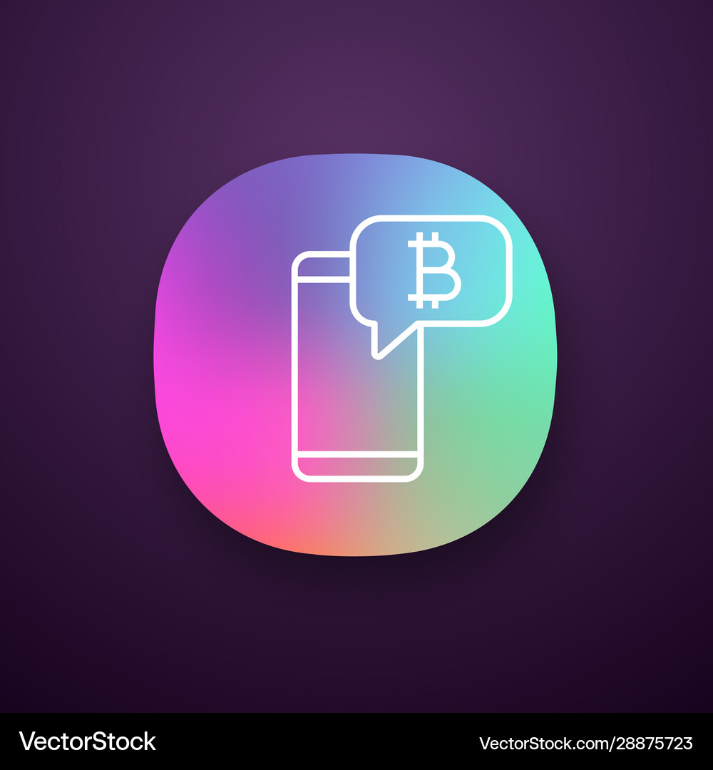 Bitcoin chat app icon – Royalty-Free Vector | VectorStock