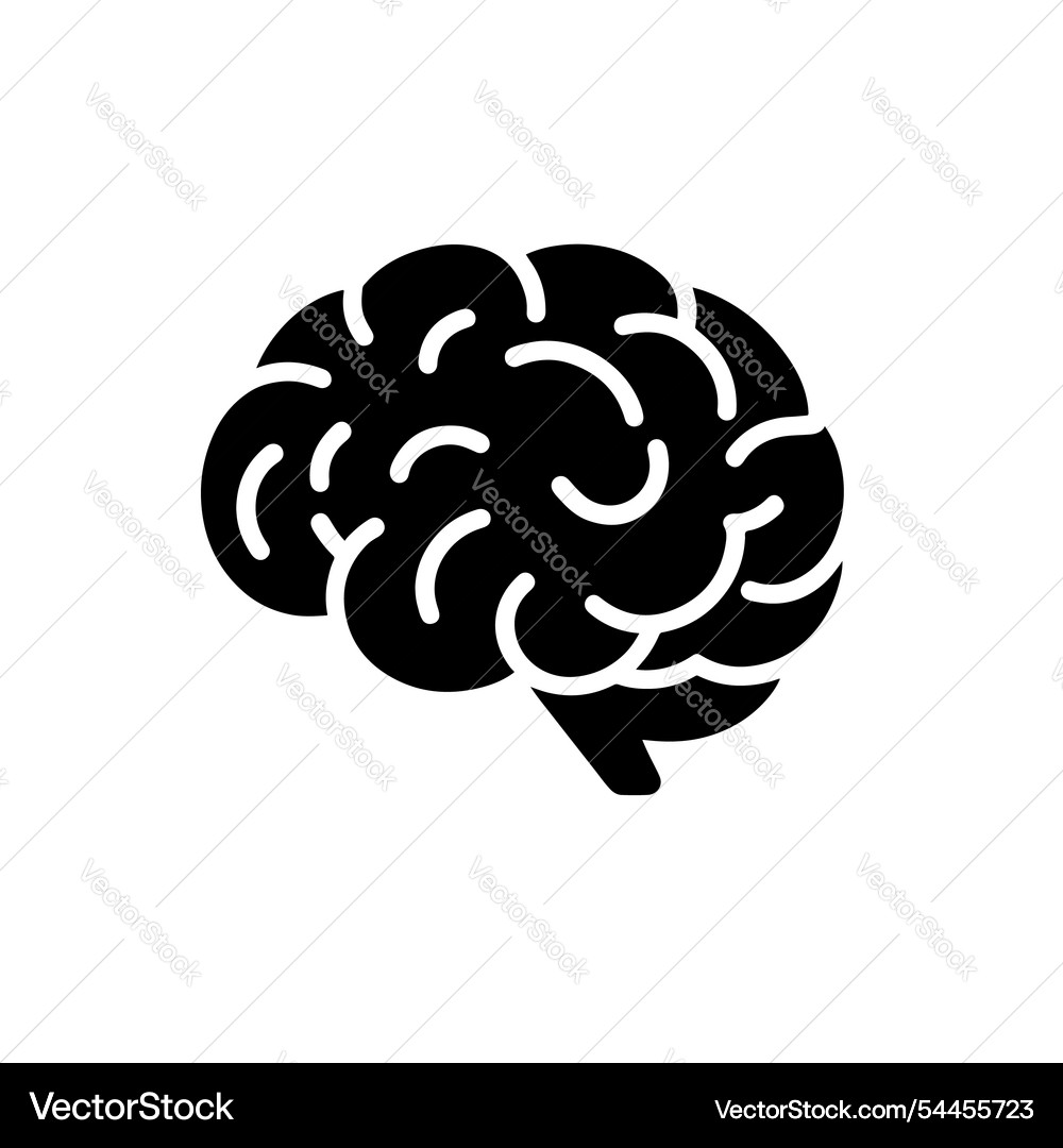 Black brain icon Royalty Free Vector Image - VectorStock