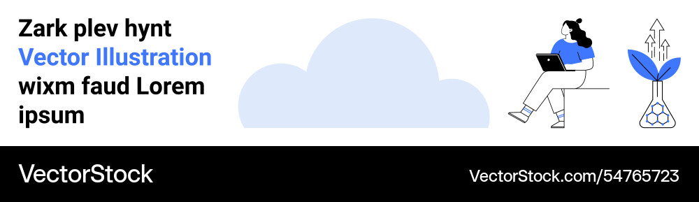 Cloud-based technology and remote work Vector Image