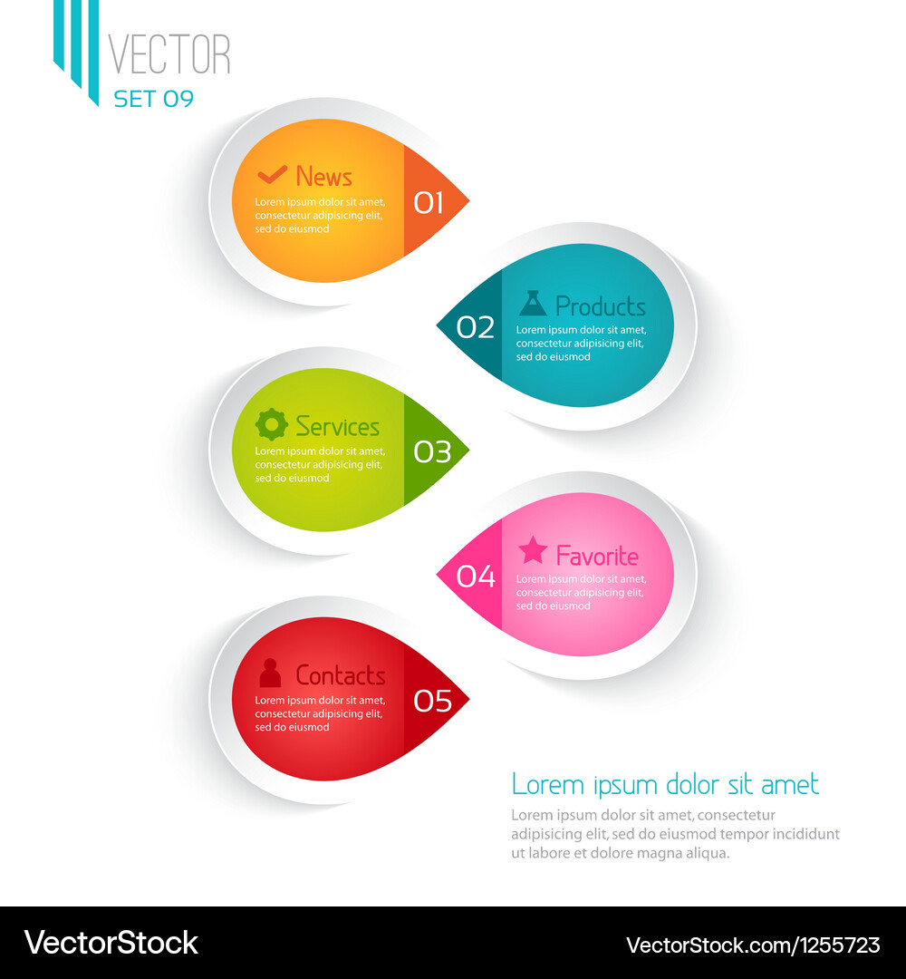 Colorful Elements for Data Visualization Vector Image