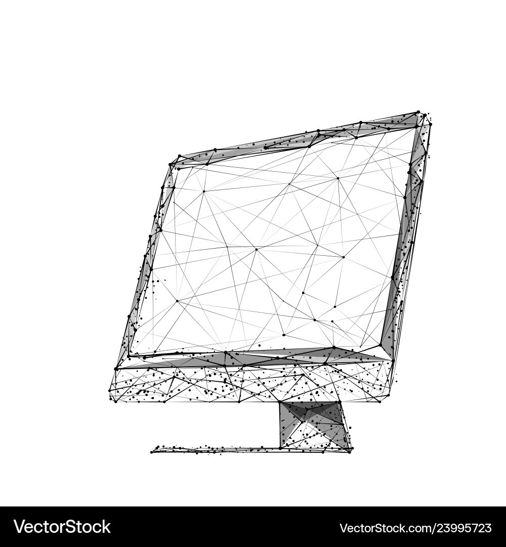 Computerization low-poly Vector Image
