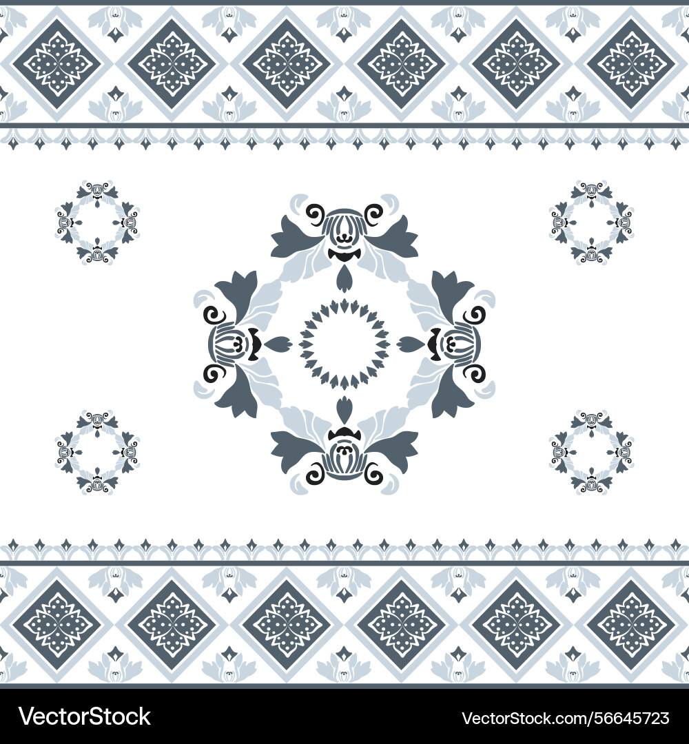 Grey damask seamless background pattern Vector Image